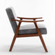 Ryno Mid-Century Accent Chair | Natural Wood Frame | Gray Microfiber