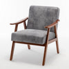 Ryno Mid-Century Accent Chair | Natural Wood Frame | Gray Microfiber