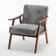 Ryno Mid-Century Accent Chair | Natural Wood Frame | Gray Microfiber