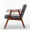 Ryno Mid-Century Accent Chair | Natural Wood Frame | Gray Microfiber