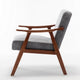 Ryno Mid-Century Accent Chair | Natural Wood Frame | Gray Microfiber