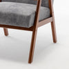 Ryno Mid-Century Accent Chair | Natural Wood Frame | Gray Microfiber