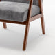 Ryno Mid-Century Accent Chair | Natural Wood Frame | Gray Microfiber