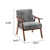 Ryno Mid-Century Accent Chair | Natural Wood Frame | Gray Microfiber
