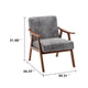 Ryno Mid-Century Accent Chair | Natural Wood Frame | Gray Microfiber