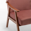 Ryno Mid-Century Accent Chair | Natural Wood Frame | Rose Pink Velvet