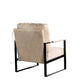 Kriya Accent Lounge Armchair | Black Metal Frame | Light Camel Microfiber