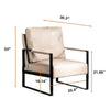 Kriya Accent Lounge Armchair | Black Metal Frame | Light Camel Microfiber