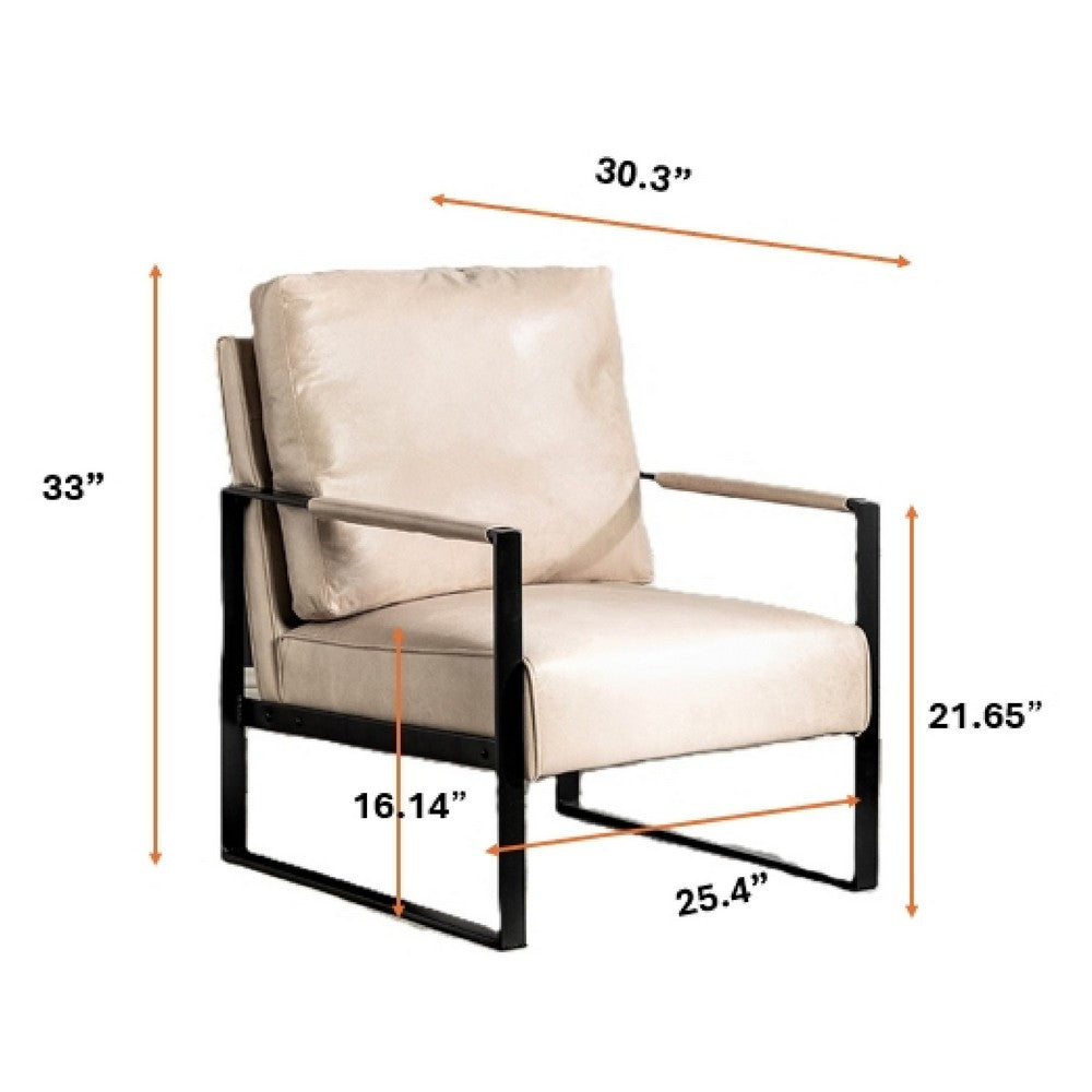 Kriya Accent Lounge Armchair | Black Metal Frame | Light Camel Microfiber