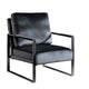 Kriya Accent Lounge Arm Chair with Black Metal Frame | Black Velvet