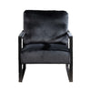 Kriya Accent Lounge Arm Chair with Black Metal Frame | Black Velvet