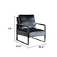 Kriya Accent Lounge Arm Chair with Black Metal Frame | Black Velvet