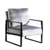 Kriya Accent Lounge Arm Chair with Black Metal Frame | Gray Velvet