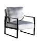 Kriya Accent Lounge Arm Chair with Black Metal Frame | Gray Velvet