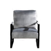 Kriya Accent Lounge Arm Chair with Black Metal Frame | Gray Velvet