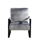 Kriya Accent Lounge Arm Chair with Black Metal Frame | Gray Velvet
