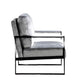 Kriya Accent Lounge Arm Chair with Black Metal Frame | Gray Velvet