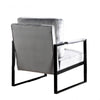 Kriya Accent Lounge Arm Chair with Black Metal Frame | Gray Velvet