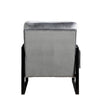 Kriya Accent Lounge Arm Chair with Black Metal Frame | Gray Velvet