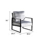 Kriya Accent Lounge Arm Chair with Black Metal Frame | Gray Velvet