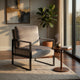 Kriya Accent Lounge Arm Chair with Black Metal Frame | Gray Velvet