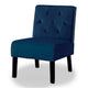 Revvy Armless Chair | Tapered Legs | Set of 2 | Dark Blue Tufted Velvet