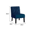 Revvy Armless Chair | Tapered Legs | Set of 2 | Dark Blue Tufted Velvet