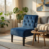 Revvy Armless Chair | Tapered Legs | Set of 2 | Dark Blue Tufted Velvet