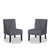 Revvy Armless Chair with Tapered Legs | Set of 2 | Gray Tufted Velvet