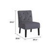 Revvy Armless Chair with Tapered Legs | Set of 2 | Gray Tufted Velvet