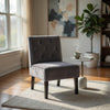 Revvy Armless Chair with Tapered Legs | Set of 2 | Gray Tufted Velvet