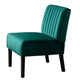 Revvy Accent Chair Set of 2 | Black Wood | Green Channel-Tufted Velvet