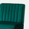 Revvy Accent Chair Set of 2 | Black Wood | Green Channel-Tufted Velvet