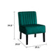 Revvy Accent Chair Set of 2 | Black Wood | Green Channel-Tufted Velvet