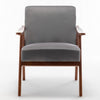 Ryno Mid-Century Accent Chair with Natural Wood Frame | Gray Velvet