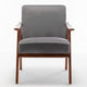 Ryno Mid-Century Accent Chair with Natural Wood Frame | Gray Velvet