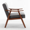 Ryno Mid-Century Accent Chair with Natural Wood Frame | Gray Velvet