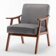 Ryno Mid-Century Accent Chair with Natural Wood Frame | Gray Velvet