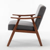 Ryno Mid-Century Accent Chair with Natural Wood Frame | Gray Velvet