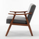 Ryno Mid-Century Accent Chair with Natural Wood Frame | Gray Velvet