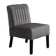Revvy Accent Chair Set of 2 | Black Wood | Gray Channel-Tufted Velvet