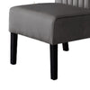 Revvy Accent Chair Set of 2 | Black Wood | Gray Channel-Tufted Velvet