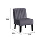Revvy Accent Chair Set of 2 | Black Wood | Gray Channel-Tufted Velvet