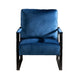 Kriya Accent Lounge Arm Chair with Black Metal Frame | Blue Velvet