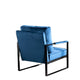 Kriya Accent Lounge Arm Chair with Black Metal Frame | Blue Velvet