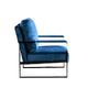 Kriya Accent Lounge Arm Chair with Black Metal Frame | Blue Velvet