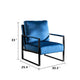 Kriya Accent Lounge Arm Chair with Black Metal Frame | Blue Velvet