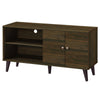Donna TV Stand Media Console | Shelves and 2 Door Cabinet | Walnut Wood 47"