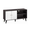 Donna TV Stand Media Console with 2 Door Cabinet | Dark Gray-White Wood 47"