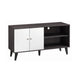 Donna TV Stand Media Console with 2 Door Cabinet | Dark Gray-White Wood 47"